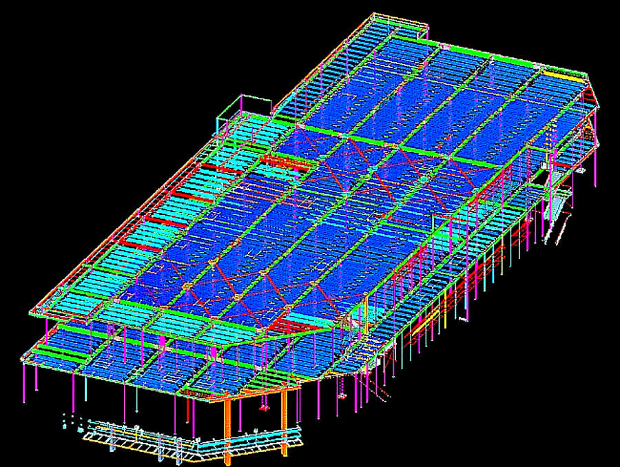 Rendering of the High Street shopping centre in Abbotsford, its long curved roofline carried on steel.